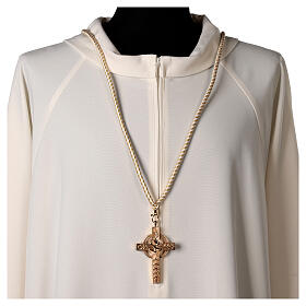 Cream and gold cord for bishop's pectoral cross with Solomon's knot