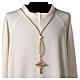 Bishop pectoral cross cord Solomon's knot cream gold s2