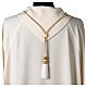 Bishop pectoral cross cord Solomon's knot cream gold s4