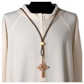 Cord for bishop's pectoral cross with Solomon's knot, black and gold