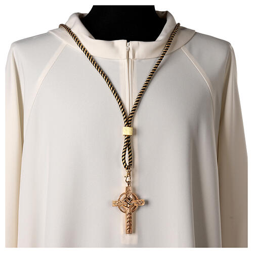 Cord for bishop's pectoral cross with Solomon's knot, black and gold 2
