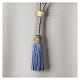 Cordão bicolor ouro e azul para cruz peitoral bicolor com nó de Salomão e presilhas s3