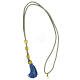 Cordão bicolor ouro e azul para cruz peitoral bicolor com nó de Salomão e presilhas s5