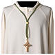 Cordon pour croix pectorale avec noeud de Salomon vert menthe-or s2
