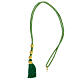 Cordão bicolor ouro e verde menta para cruz peitoral bicolor com nó de Salomão e presilhas s5