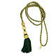 Cord for bishop's pectoral cross with Solomon's knot, olive green and gold s1