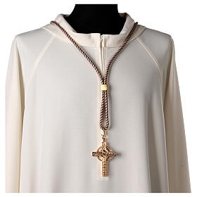 Cordon pour croix pectorale avec noeud de Salomon violet-or