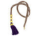 Pectoral cross cord 150 cm purple gold s1