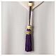 Pectoral cross cord 150 cm purple gold s3