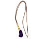 Pectoral cross cord 150 cm purple gold s5