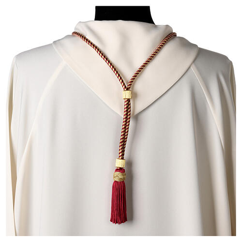Cord for bishop's pectoral cross with Solomon's knot, burgundy and gold 4