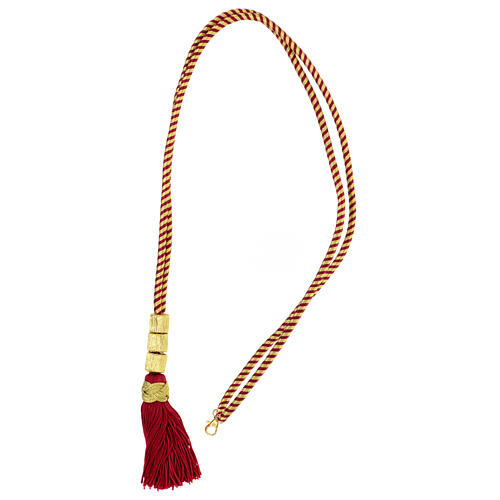Cord for bishop's pectoral cross with Solomon's knot, burgundy and gold 5