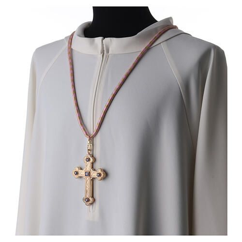 Cordón episcopales para cruz pectoral rosa oro 2