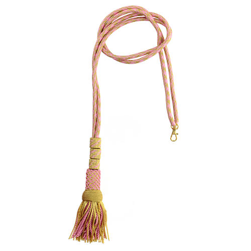 Cordoniera vescovile per croce pettorale rosa oro 1