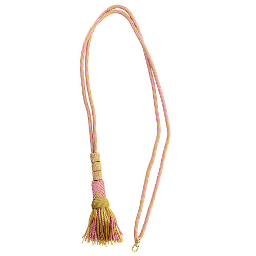 Cordoniera vescovile per croce pettorale rosa oro 4