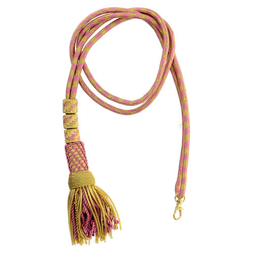 Cord for bishop's pectoral cross, mauve and gold 1