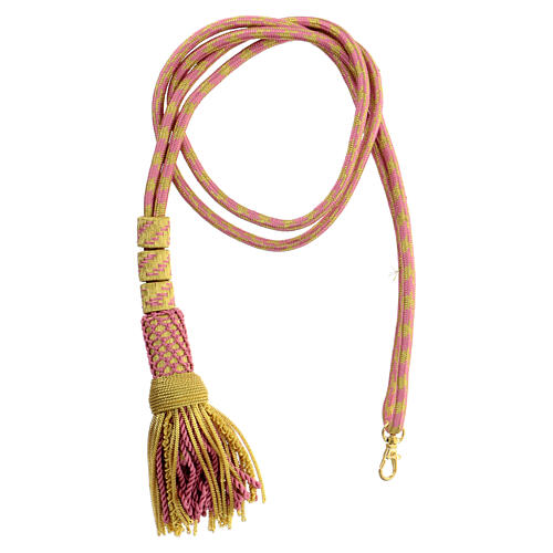 Bishop's cord for pectoral cross mauve gold 1