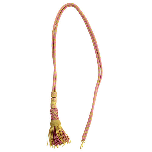 Bishop's cord for pectoral cross mauve gold 3