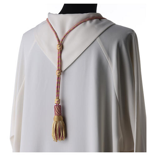 Bishop's cord for pectoral cross mauve gold 4
