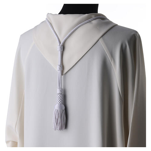 Bishop's pectoral cross cord in white 3