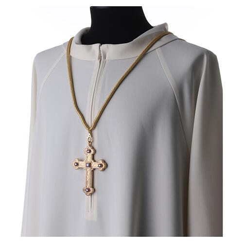 Gold pectoral cross cord for bishops' vestments 2