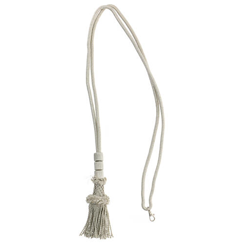 Cordoniera per vescovo croce pettorale color argento 4