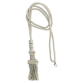 Clergy cord for bishop pectoral cross in silver color