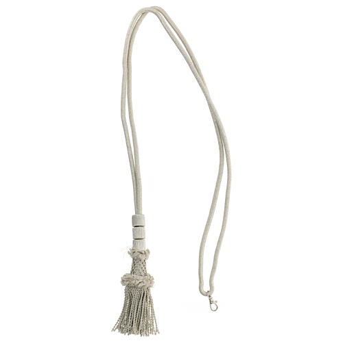 Clergy cord for bishop pectoral cross in silver color 4