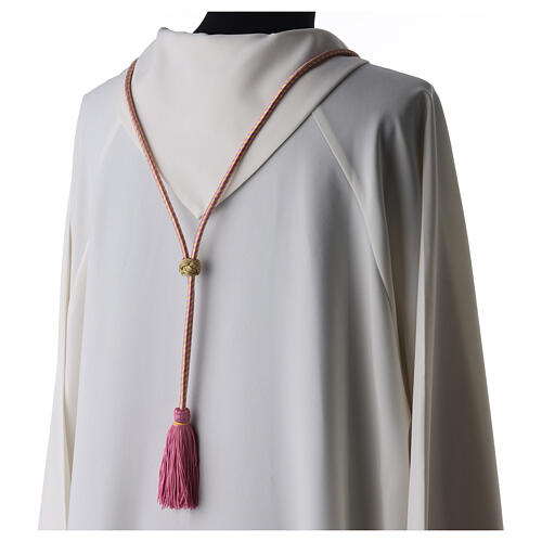 Bishop's cross cord with Solomon's knot two-tone mauve gold 3