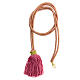 Bishop's cross cord with Solomon's knot two-tone mauve gold s1