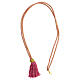 Bishop's cross cord with Solomon's knot two-tone mauve gold s4
