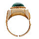 Adjustable ''Colomba-Alpha and Omega'' malachite 925 gold-plated silver ring s5