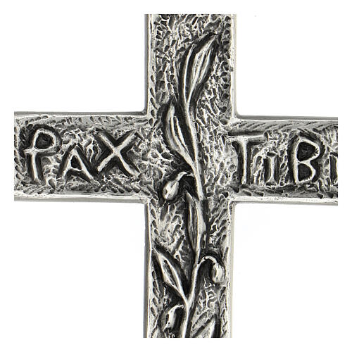 Croix pectorale tronc olivier 10x10 cm argent 925 2