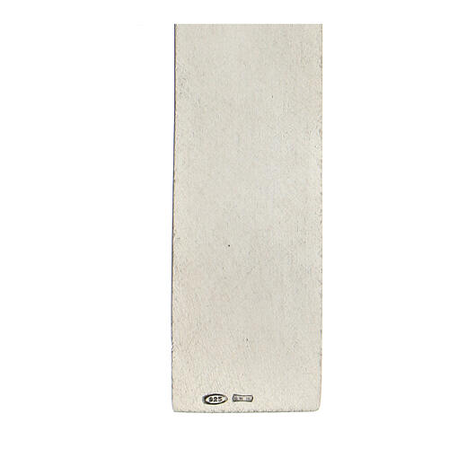 Cruz peitoral tronco de oliveira 10x10 cm prata 925 5