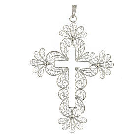 Croce vescovile filigrana argento 800 decorata