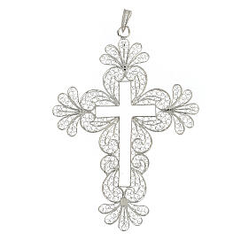 Decorated 800 silver filigree bishop cross