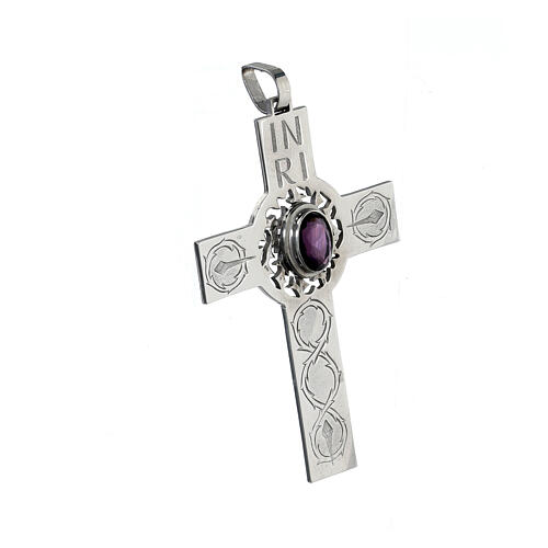 Pectoral cross with amethyst, 925 silver 2