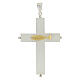 Openable pectoral cross with reliquary, 925 silver, gold plated fish s1