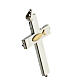 Openable pectoral cross with reliquary, 925 silver, gold plated fish s2