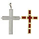Openable pectoral cross with reliquary, 925 silver, gold plated fish s4