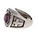 Bishop's ring with crosses, amethyst and crystals, 925 silver s2