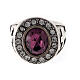 Bishop's ring with crosses in 925 silver with amethyst crystals s4