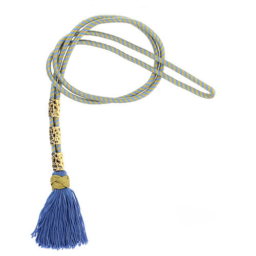 Bishop's cord for pectoral cross in blue and gold 1