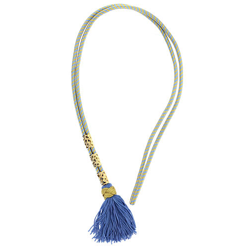Bishop's cord for pectoral cross in blue and gold 3