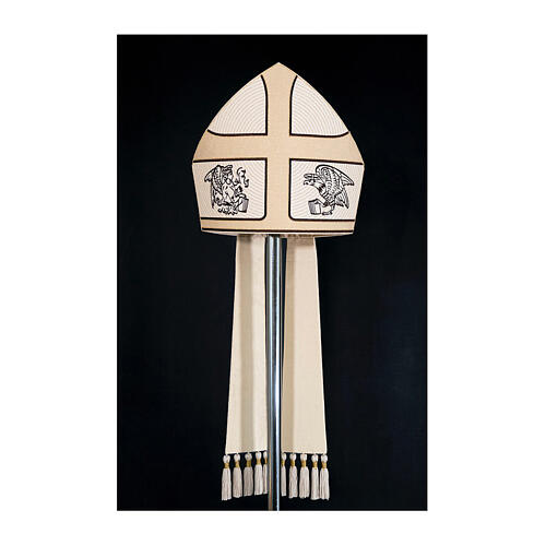 Mitra, Mischgewebe aus Wolle und Lurex, 4 Evangelisten, Atelier Sirio 1