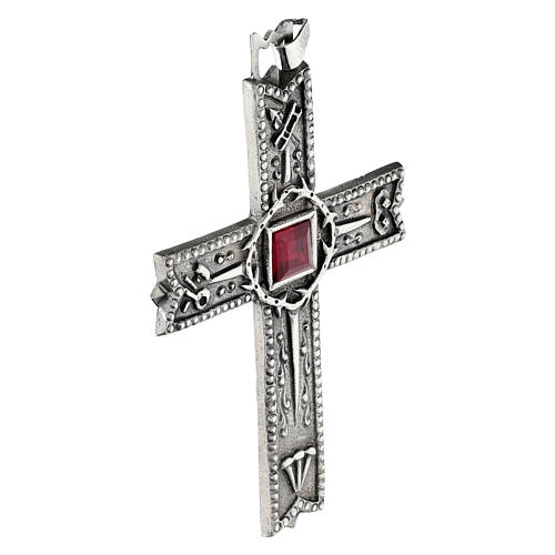 Pectoral cross of 925 silver, Passion of Christ, 5x3.5 in 3