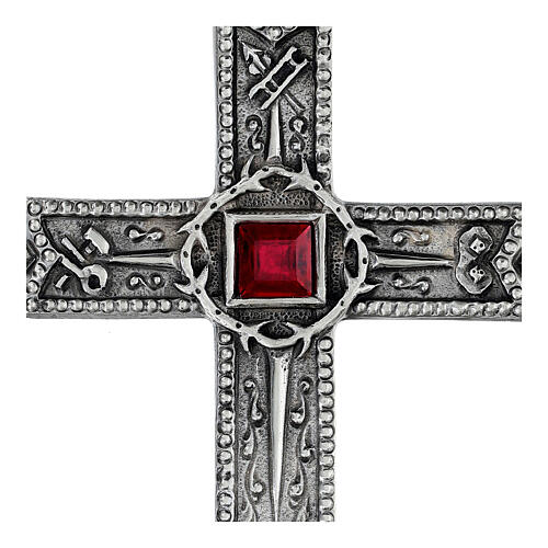 Cruz peitoral Paixão de Cristo prata 925 13x9 cm 2