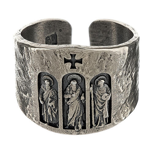 Anel episcopal ajustável Paulo VI prata 925 3