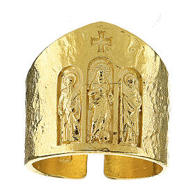 Anello vescovile Concilio Paolo VI dorato argento 925