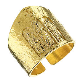 Anel episcopal ajustável Paulo VI prata 925 dourada